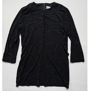 J.S. Edward Sparkly Shirt‎ Long Sleeve Black Size 8